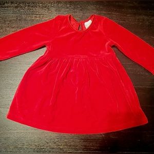 Hanna Anderson velvet red dress size 18-24 months